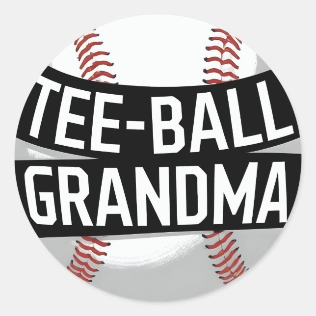 Tee-Ball Grandma Teeball Grandmother Classic Round Sticker (Front)