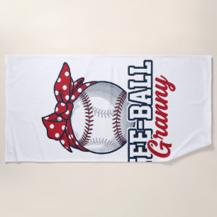 Tee Ball Granny Baseball Bow Vintage Shirt_1 Beach Towel