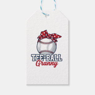 Tee Ball Granny Baseball Bow Vintage Shirt_1 Gift Tags