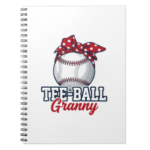 Tee Ball Granny Baseball Bow Vintage Shirt_1 Notebook