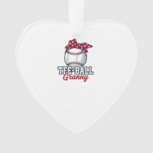 Tee Ball Granny Baseball Bow Vintage Shirt_1 Ornament
