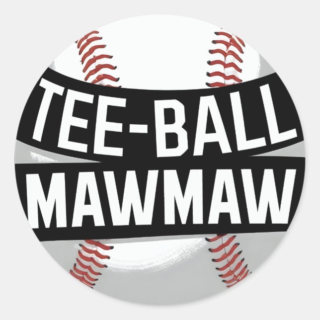 Tee-Ball Mamaw Funny Teeball Grandma Classic Round Sticker (Front)