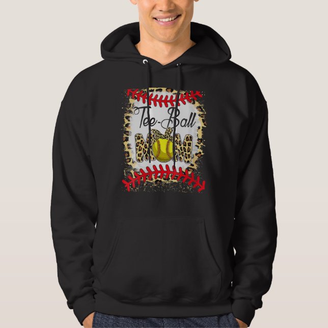 Tee Ball Mum Softball Leopard Bleached Mother's Da (Front)