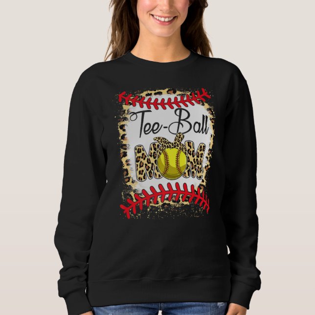 Tee Ball Mum Softball Leopard Bleached Mother's Da (Front)