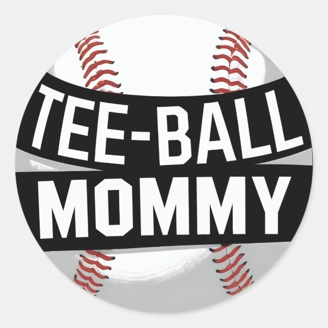 Tee-Ball Mummy Funny Teeball Mum Classic Round Sticker (Front)