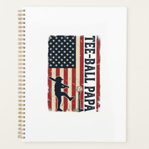 Tee Ball Papa American Flag Vintage Shirt Design_1 Planner