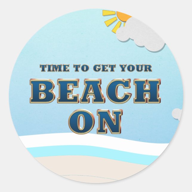 TEE Beach On Classic Round Sticker (Front)