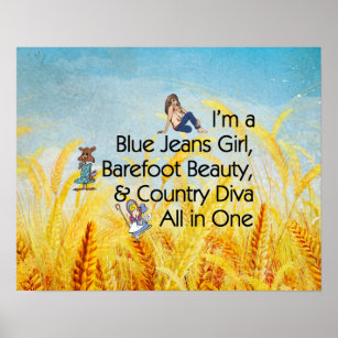 TEE Blue Jeans Girl Poster