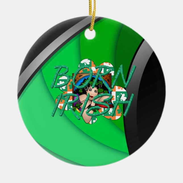 TEE Born Irish Ceramic Tree Decoration (Front)