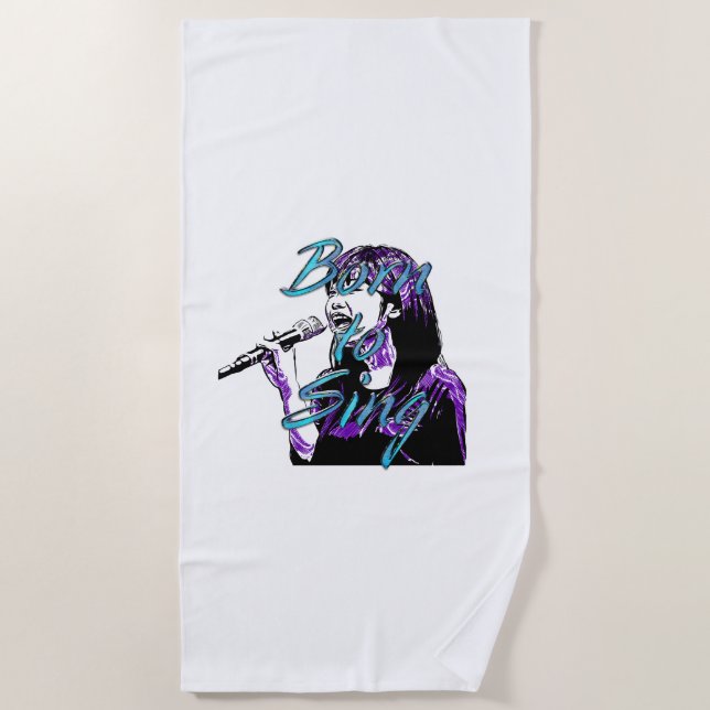 TEE Born to Sing Beach Towel (Front)