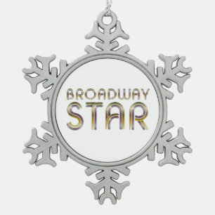 TEE Broadway Star Snowflake Pewter Christmas Ornament