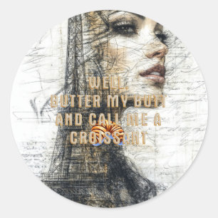 TEE Call Me a Croissant Classic Round Sticker