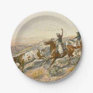 TEE Cattle Drive Paper Plate