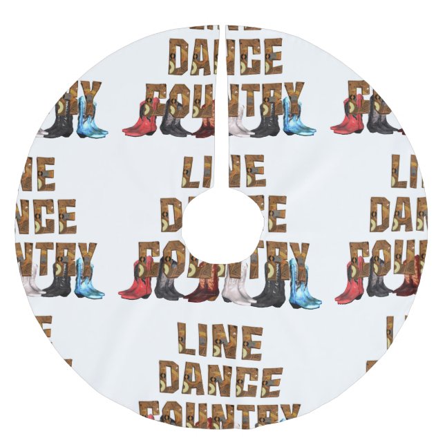 TEE Country Line Dance Brushed Polyester Tree Skirt (Front)