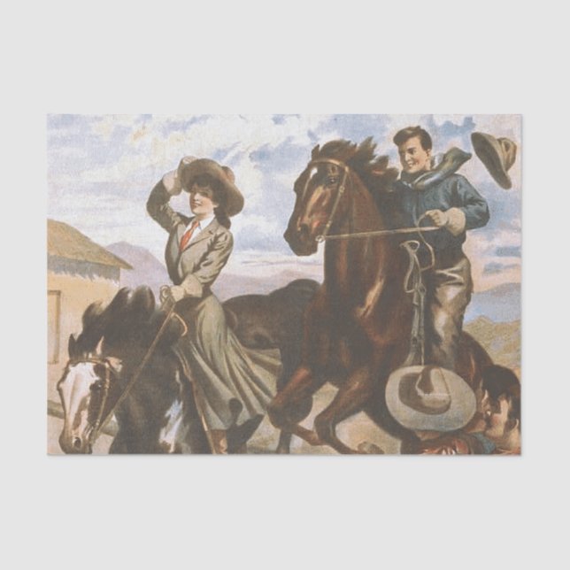 TEE Cowgirl Old School Tissue Paper (Front)