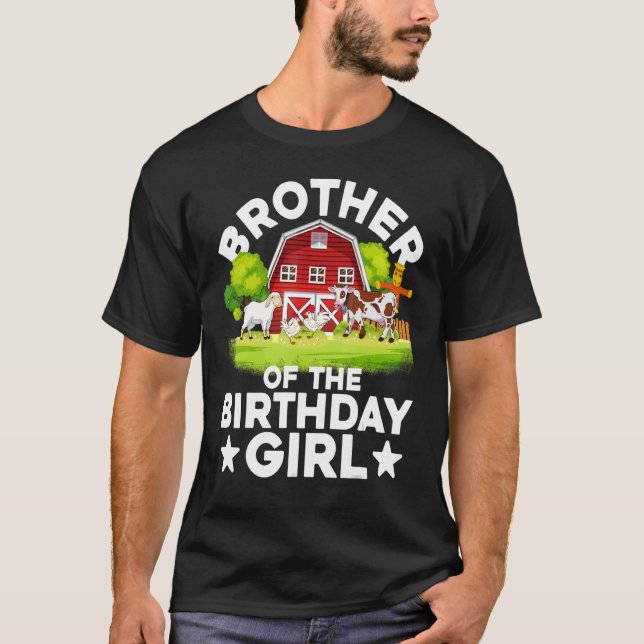 Tee Farmer Farm Party  Brother Of The Birthday Gir (Front)