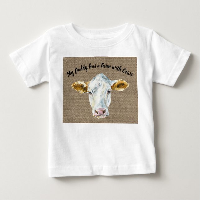 Tee for Baby Boy with Cow Face (Front)