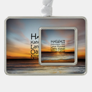 TEE Hawaii Silver Plated Framed Ornament