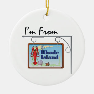 TEE I'm From Rhode Island Ceramic Tree Decoration