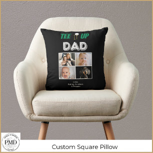 Tee It Up Dad Custom Father's Day 4 Photo Cushion