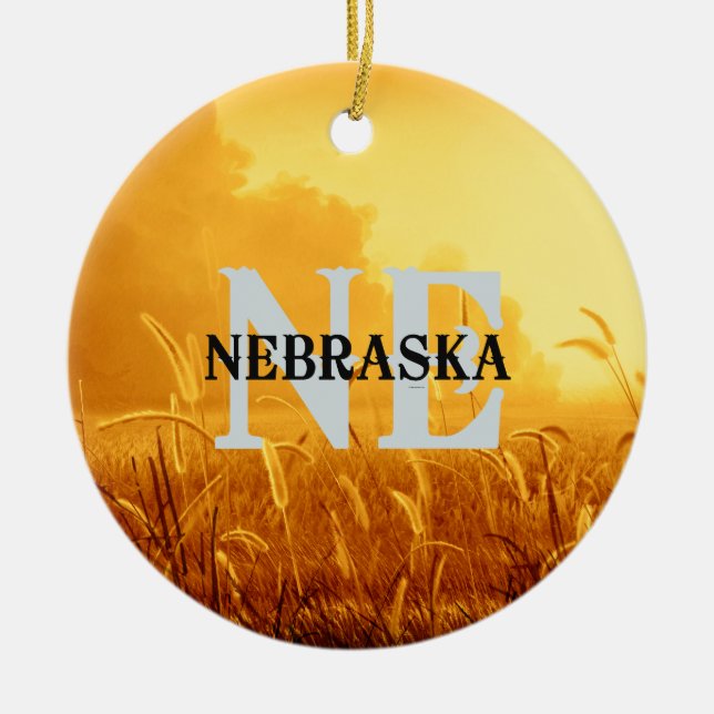 TEE Nebraska Ceramic Tree Decoration (Front)