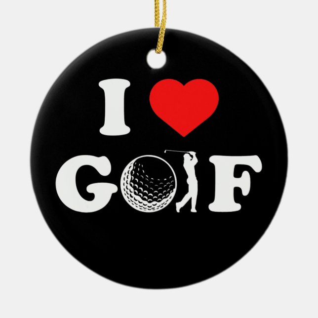 Tee off I love Golf Club Golfer  Ceramic Tree Decoration (Front)