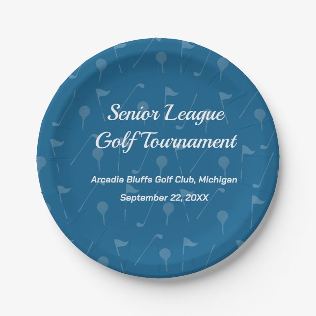 Tee Off in Style - Golf Party Round Paper Plate (Front)