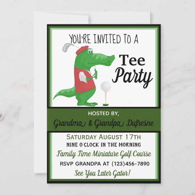 Tee Party Golfing Invitation (Front)