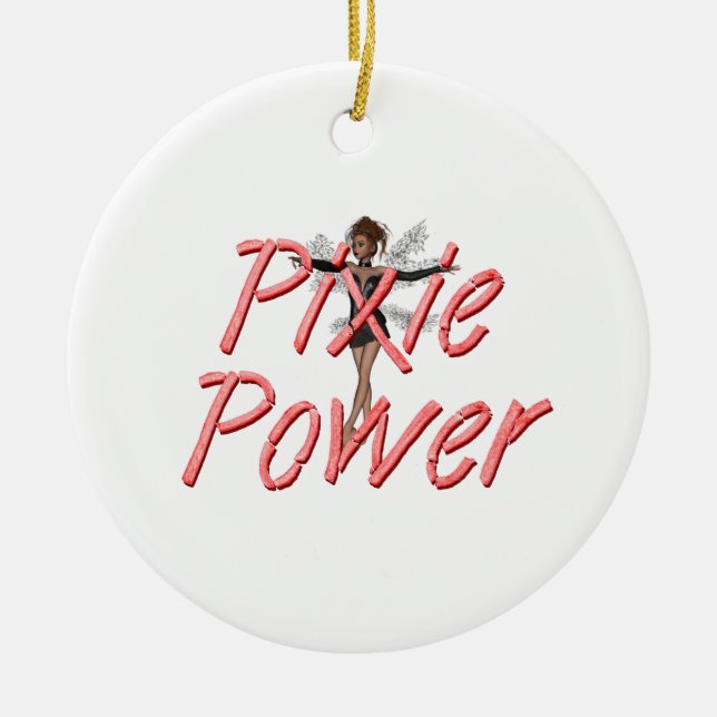 TEE Pixie Power Ceramic Tree Decoration (Front)