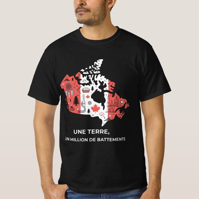 Tee Québec : Mosaïque de Symboles Unis (Front)