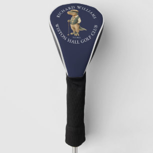Tee-Rex Dinosaur Golfer Name And Club Navy Blue Golf Head Cover