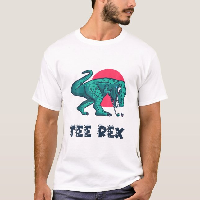 Tee Rex Golfing Rex Dinosaur Pun Golf T Rex Dino (Front)