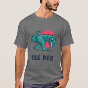 Tee Rex Playing Golf - Golfing Rex Pun Golf Tee Di