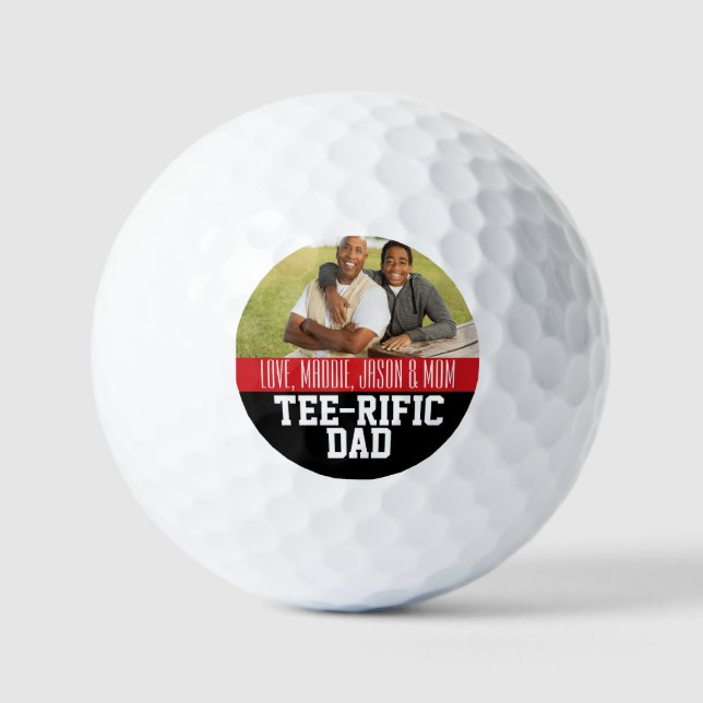 Tee-Rific Dad Custom Photo Golf Balls (Front)
