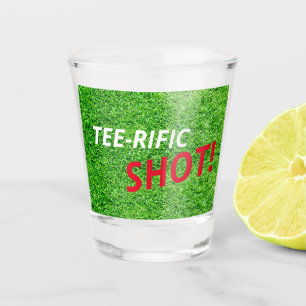 Tee-rific Shot Golf Lover Celebration Party Glass