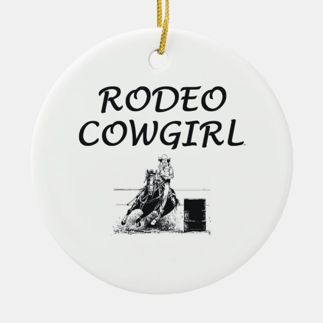 TEE Rodeo Cowgirl Ceramic Tree Decoration (Front)