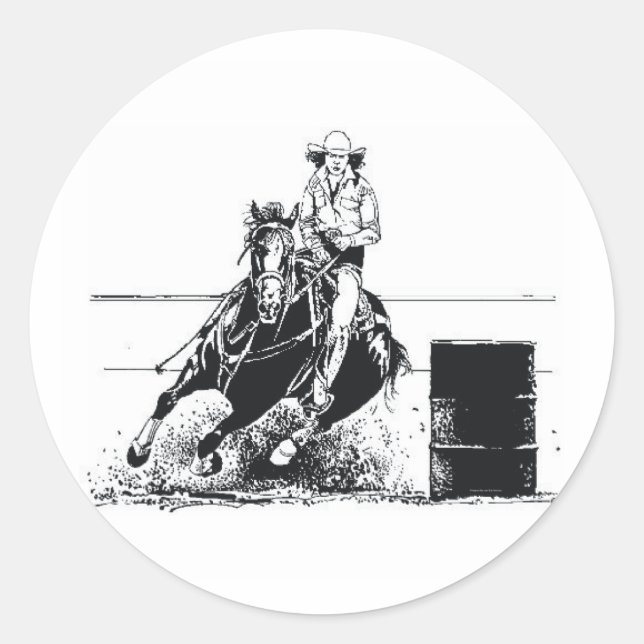 TEE Rodeo Cowgirl Classic Round Sticker (Front)