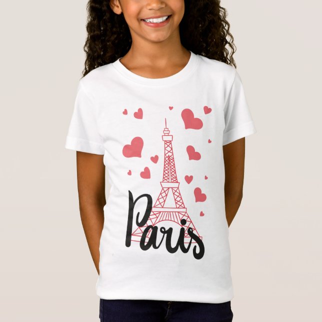 Tee Shirt Basic Fille Paris (Front)
