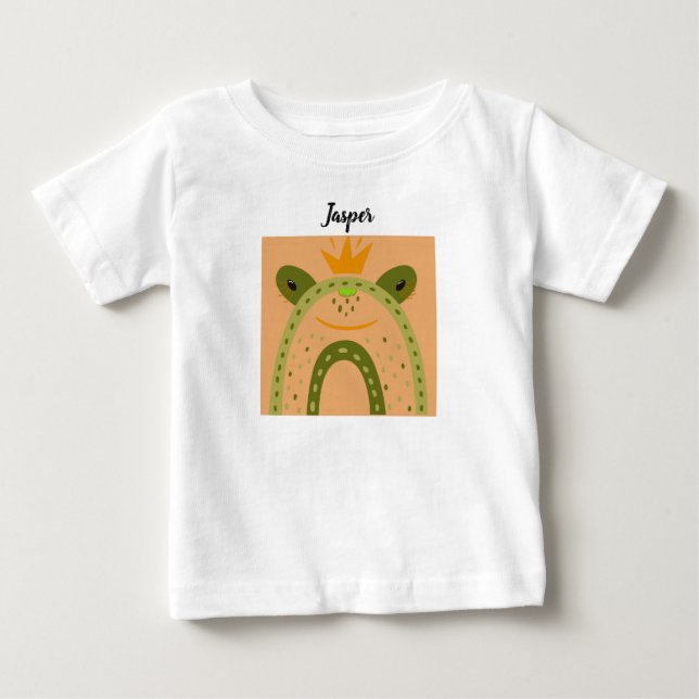 Tee Shirt for Baby Boy with Comical Frog (Front)