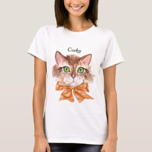 Tee Shirt for Woman with Cat Face