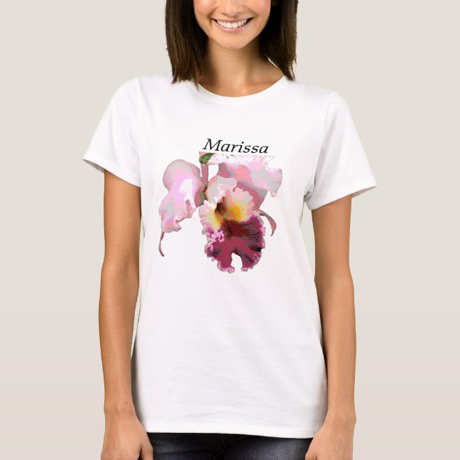 Tee Shirt for Woman with Pink Orchid (Front)