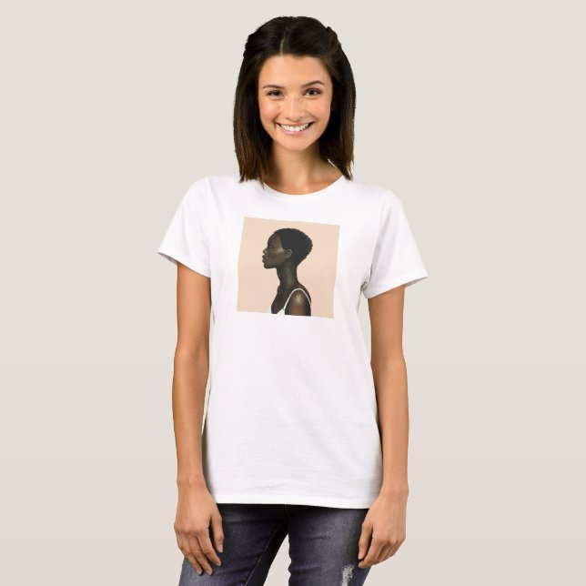 Tee-shirt painting woman of profile T-Shirt (Front Full)