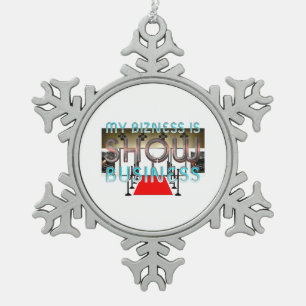 TEE Show Business Snowflake Pewter Christmas Ornament