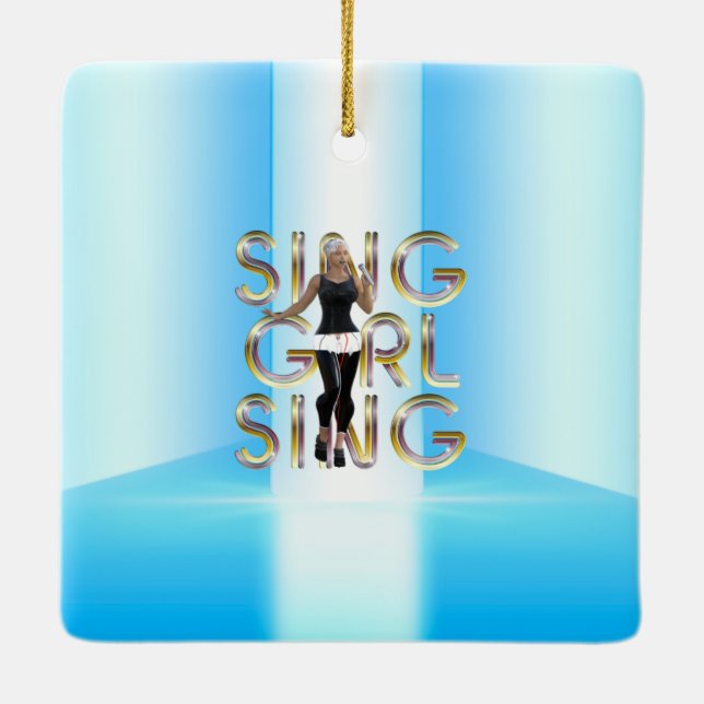 TEE Sing Girl Sing Ceramic Ornament (Back)