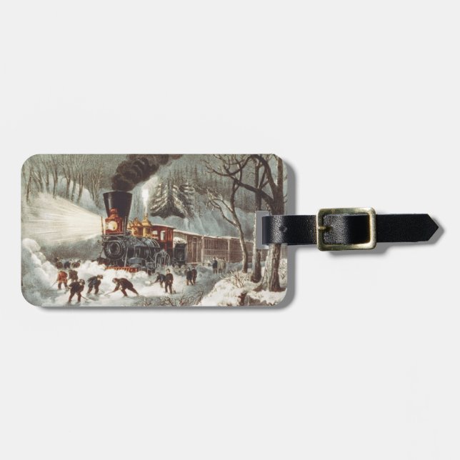 TEE Snow Train Luggage Tag (Front Horizontal)