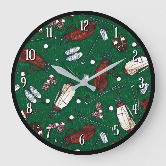 Tee Time Golf Large Clock (Front)