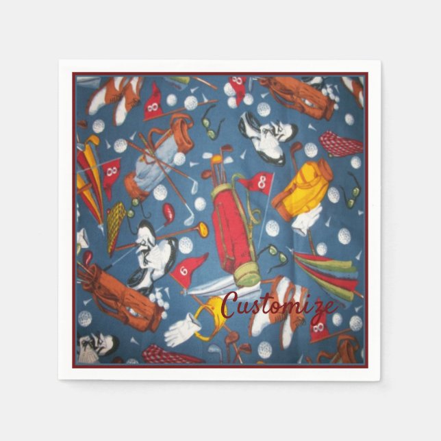 Tee Time Golf Pattern 2 Napkins (Front)