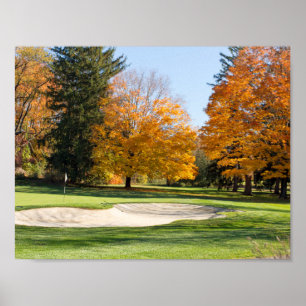 Tee Time in Autumn Poster