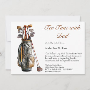 Tee Time with Dad Editable Father’s Day Golf Party Invitation