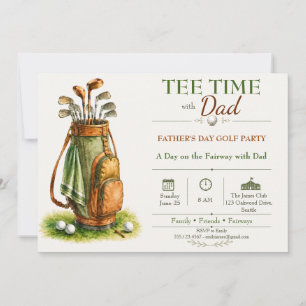 Tee Time with Dad Father's Day Golf Party Invitation